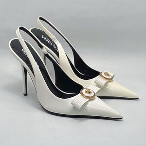 Versace Gianni Ribbon 110mm Slingback Pumps size 37.5